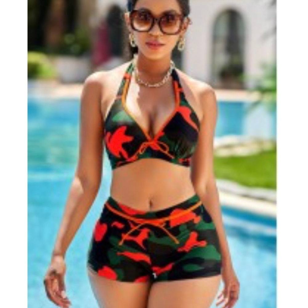 Rosewe Camouflage Two Piece Swimwear